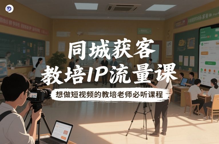 同城获客，教培IP流量课，想做短视频的教培老师必听课程网赚库-项目库-轻创网-中创网-福缘网-冒泡网-资源之家-魔方项目库网赚库