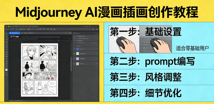 利用Midjourney AI人工智能轻松创作漫画插画教程，零基础创作完整漫画插画网赚库-项目库-轻创网-中创网-福缘网-冒泡网-资源之家-魔方项目库网赚库