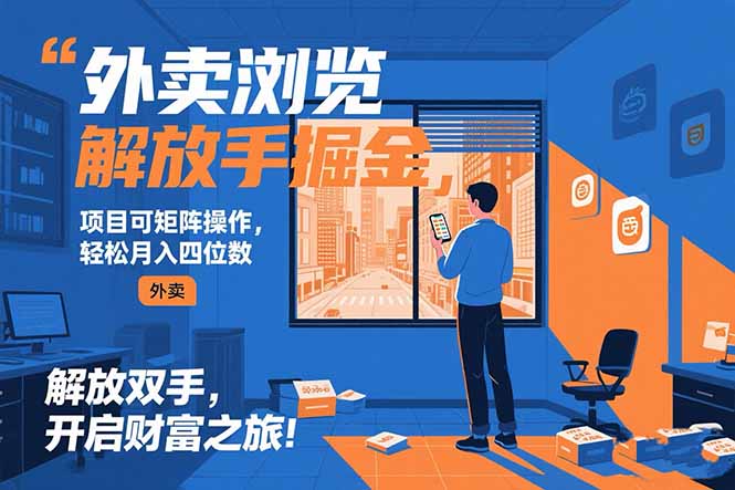 外卖浏览掘金项目 可矩阵操作 轻松日入500+网赚库-项目库-轻创网-中创网-福缘网-冒泡网-资源之家-魔方项目库网赚库
