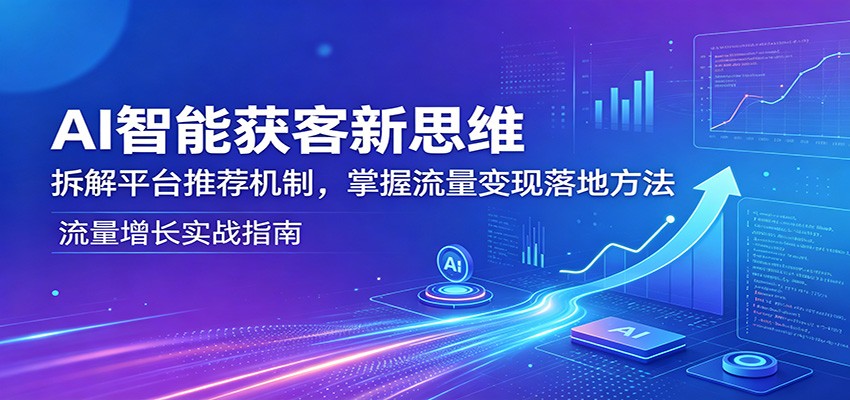 AI智能获客新思维：拆解平台推荐机制，掌握流量变现落地方法网赚库-项目库-轻创网-中创网-福缘网-冒泡网-资源之家-魔方项目库网赚库
