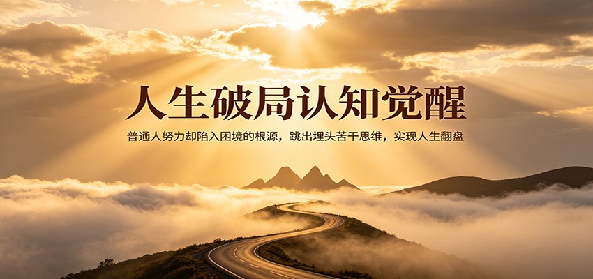 人生破局认知觉醒，普通人努力却陷入困境的根源，跳出埋头苦干思维，实现人生翻盘网赚库-项目库-轻创网-中创网-福缘网-冒泡网-资源之家-魔方项目库网赚库