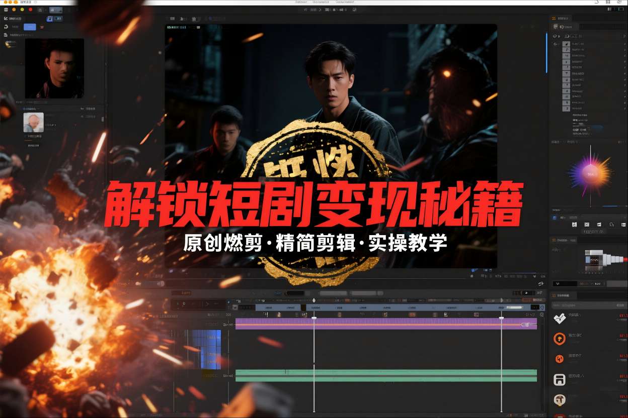 短剧拉新之原创燃剪精简剪辑实操课，解锁短剧变现秘籍网赚库-项目库-轻创网-中创网-福缘网-冒泡网-资源之家-魔方项目库网赚库