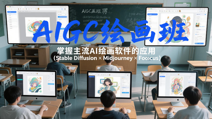 AIGC绘画班，掌握主流Ai绘画软件的应用(Stable Diffusion x Midjourney x Fooocus)网赚库-项目库-轻创网-中创网-福缘网-冒泡网-资源之家-魔方项目库网赚库