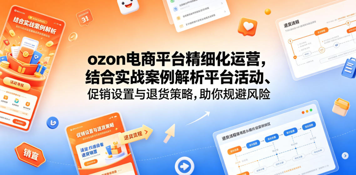 ozon电商平台精细化运营,结合实战案例解析平台活动、促销设置与退货策略,助你规避风险、提升销量网赚库-项目库-轻创网-中创网-福缘网-冒泡网-资源之家-魔方项目库网赚库