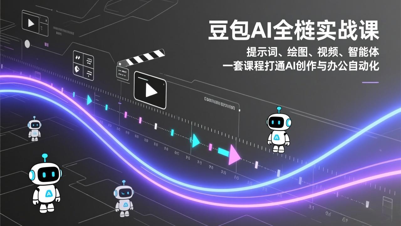 豆包AI全栈实战课：提示词、绘图、视频、智能体，一套课程打通AI创作与办公自动化网赚库-项目库-轻创网-中创网-福缘网-冒泡网-资源之家-魔方项目库网赚库