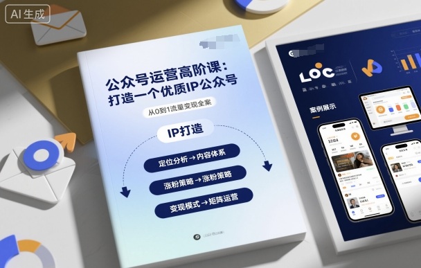 公众号运营高阶课，打造一个优质IP公众号网赚库-项目库-轻创网-中创网-福缘网-冒泡网-资源之家-魔方项目库网赚库