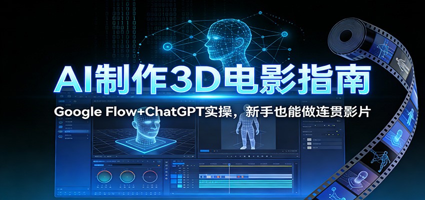 AI制作3D电影指南：Google Flow+ChatGPT实操，新手也能做连贯影片网赚库-项目库-轻创网-中创网-福缘网-冒泡网-资源之家-魔方项目库网赚库