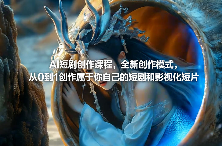 AI短剧创作课程，全新创作模式，从0到1创作属于你自己的短剧和影视化短片网赚库-项目库-轻创网-中创网-福缘网-冒泡网-资源之家-魔方项目库网赚库