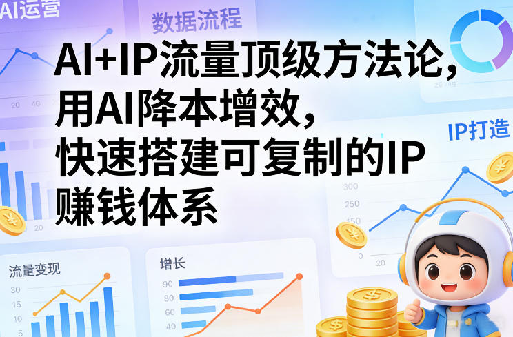 AI+IP流量顶级方法论，用AI降本增效，快速搭建可复制的IP賺钱体系网赚库-项目库-轻创网-中创网-福缘网-冒泡网-资源之家-魔方项目库网赚库
