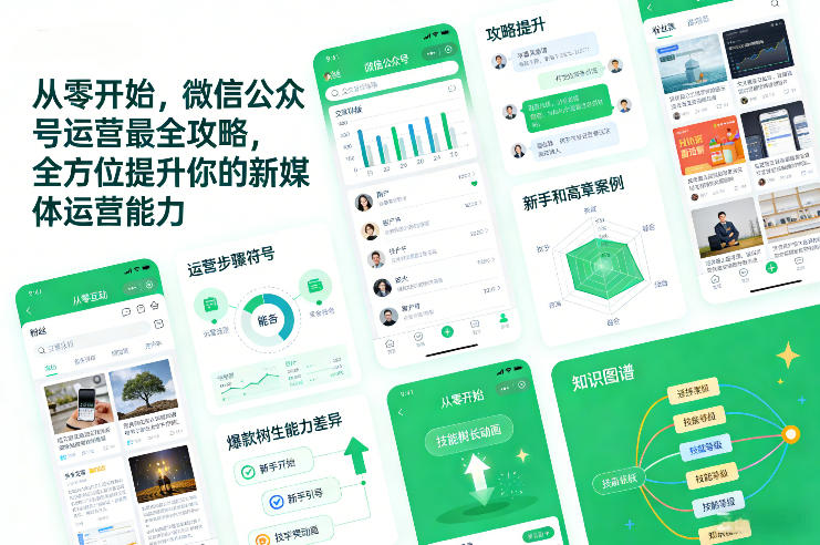 从零开始,微信公众号运营最全攻略,全方位提升你的新媒体运营能力网赚库-项目库-轻创网-中创网-福缘网-冒泡网-资源之家-魔方项目库网赚库