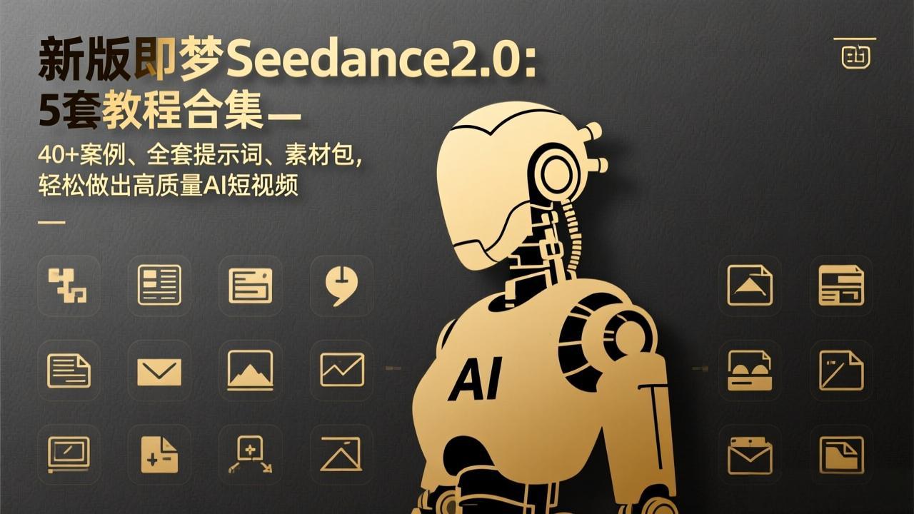 新版即梦Seedance2.0：5套教程合集，40+案例、全套提示词、素材包，轻松做出高质量AI短视频网赚库-项目库-轻创网-中创网-福缘网-冒泡网-资源之家-魔方项目库网赚库