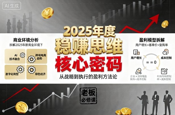 2025年度稳賺思维老板创业营，拆解2025年新商业环境下，企业实现持续盈利的核心密码网赚库-项目库-轻创网-中创网-福缘网-冒泡网-资源之家-魔方项目库网赚库