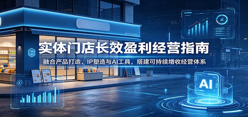 实体门店长效盈利经营指南：融合产品打造、IP塑造与AI工具，搭建可持续增收经营体系网赚库-项目库-轻创网-中创网-福缘网-冒泡网-资源之家-魔方项目库网赚库