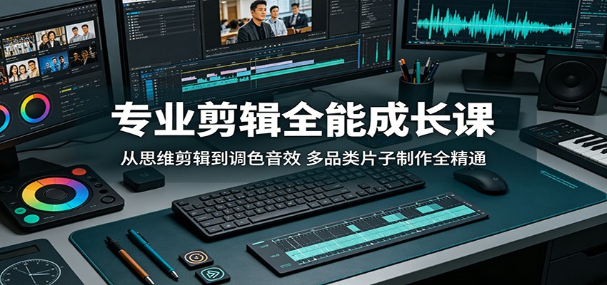 专业剪辑全能成长课：从思维剪辑到调色音效，多品类片子制作全精通网赚库-项目库-轻创网-中创网-福缘网-冒泡网-资源之家-魔方项目库网赚库