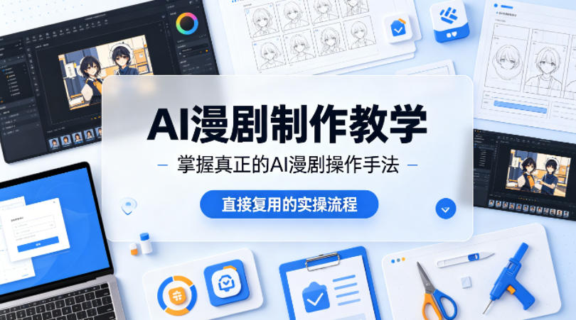AI漫剧制作教学，带你掌握真正的AI漫剧操作手法，直接复用的实操流程网赚库-项目库-轻创网-中创网-福缘网-冒泡网-资源之家-魔方项目库网赚库