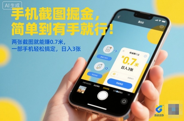 手机截图掘金,简单到有手就行!两张截图就能賺0.7米,一部手机轻松搞定,日入3张【揭秘】网赚库-项目库-轻创网-中创网-福缘网-冒泡网-资源之家-魔方项目库网赚库