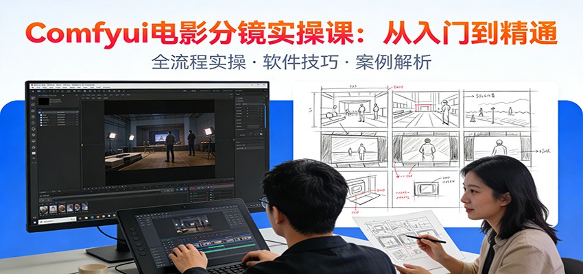 ComfyUI电影分镜实操课：分镜一致性，全流程AI视频制作，零基础也能做专业分镜网赚库-项目库-轻创网-中创网-福缘网-冒泡网-资源之家-魔方项目库网赚库