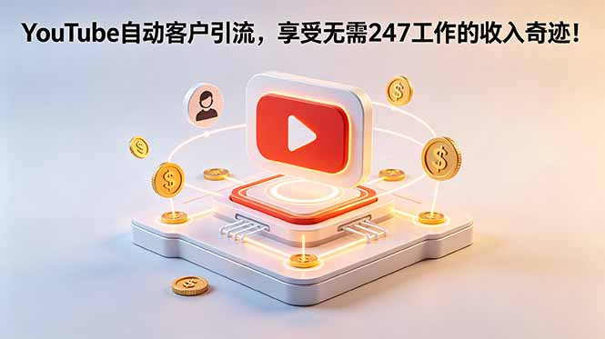 YouTube 自动客户引流,享受无需 247 工作的收入奇迹!【原创双语字幕】网赚库-项目库-轻创网-中创网-福缘网-冒泡网-资源之家-魔方项目库网赚库