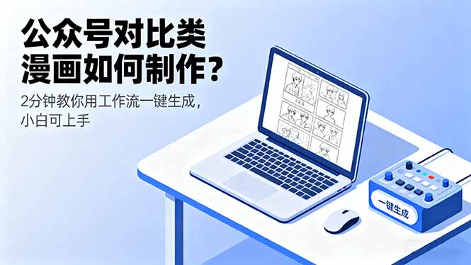公众号对比类漫画如何制作？2分钟教你用工作流一键生成，小白可上手网赚库-项目库-轻创网-中创网-福缘网-冒泡网-资源之家-魔方项目库网赚库