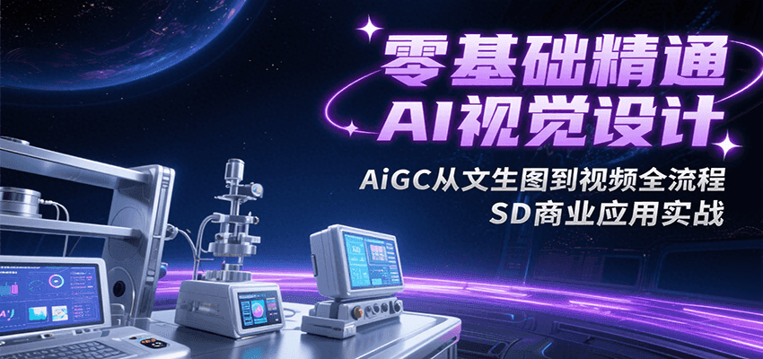 零基础精通AI视觉设计，AiGC从文生图到视频全流程，SD商业应用实战网赚库-项目库-轻创网-中创网-福缘网-冒泡网-资源之家-魔方项目库网赚库