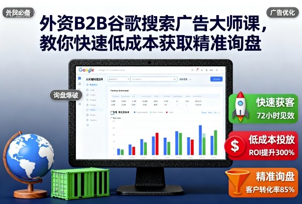 外资B2B谷歌搜索广告大师课，教你快速低成本获取精准询盘网赚库-项目库-轻创网-中创网-福缘网-冒泡网-资源之家-魔方项目库网赚库