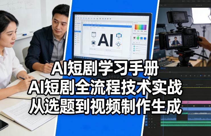 AI短剧学习手册，AI短剧全流程技术实战，从选题到视频制作生成网赚库-项目库-轻创网-中创网-福缘网-冒泡网-资源之家-魔方项目库网赚库