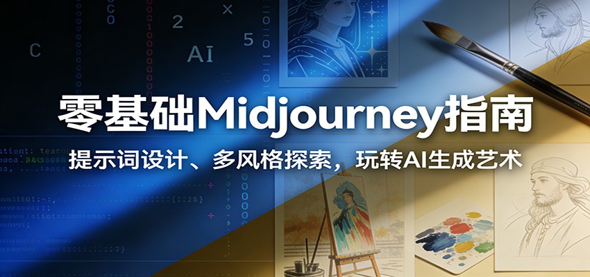 零基础Midjourney指南：提示词设计、多风格探索，玩转AI生成艺术网赚库-项目库-轻创网-中创网-福缘网-冒泡网-资源之家-魔方项目库网赚库