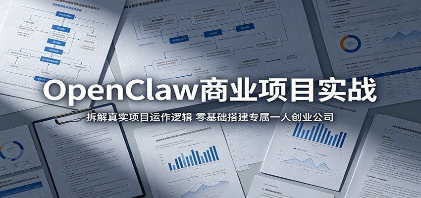 OpenClaw商业项目实战:拆解真实项目运作逻辑,零基础搭建专属一人创业公司网赚库-项目库-轻创网-中创网-福缘网-冒泡网-资源之家-魔方项目库网赚库