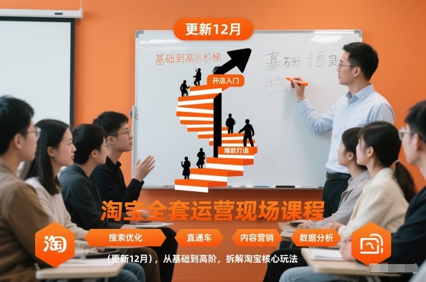 淘宝全套运营现场课程(更新12月)，从基础到高阶，拆解淘宝核心玩法网赚库-项目库-轻创网-中创网-福缘网-冒泡网-资源之家-魔方项目库网赚库