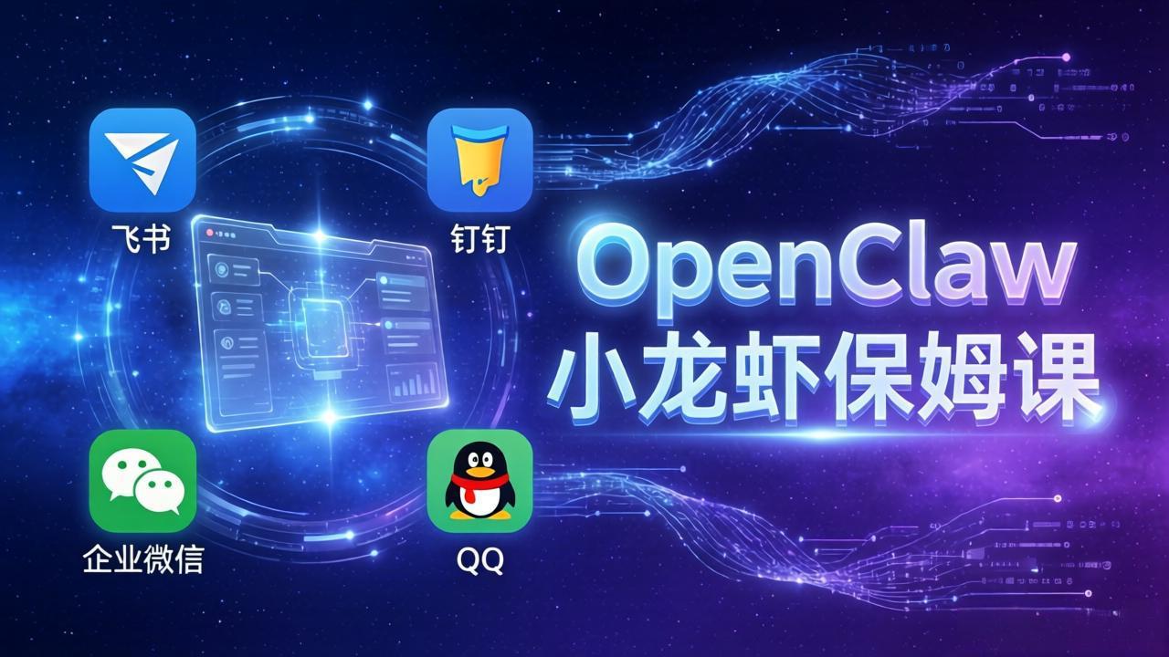 OpenClaw小龙虾保姆课： Windows/macOS/Linux/Docker全系统安装，飞书+钉钉+企业微信+QQ 全接入网赚库-项目库-轻创网-中创网-福缘网-冒泡网-资源之家-魔方项目库网赚库