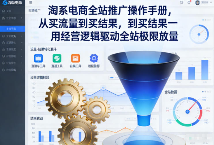 淘系电商全站推广操作手册，从买流量到买结果一用经营逻辑驱动全站极限放量网赚库-项目库-轻创网-中创网-福缘网-冒泡网-资源之家-魔方项目库网赚库