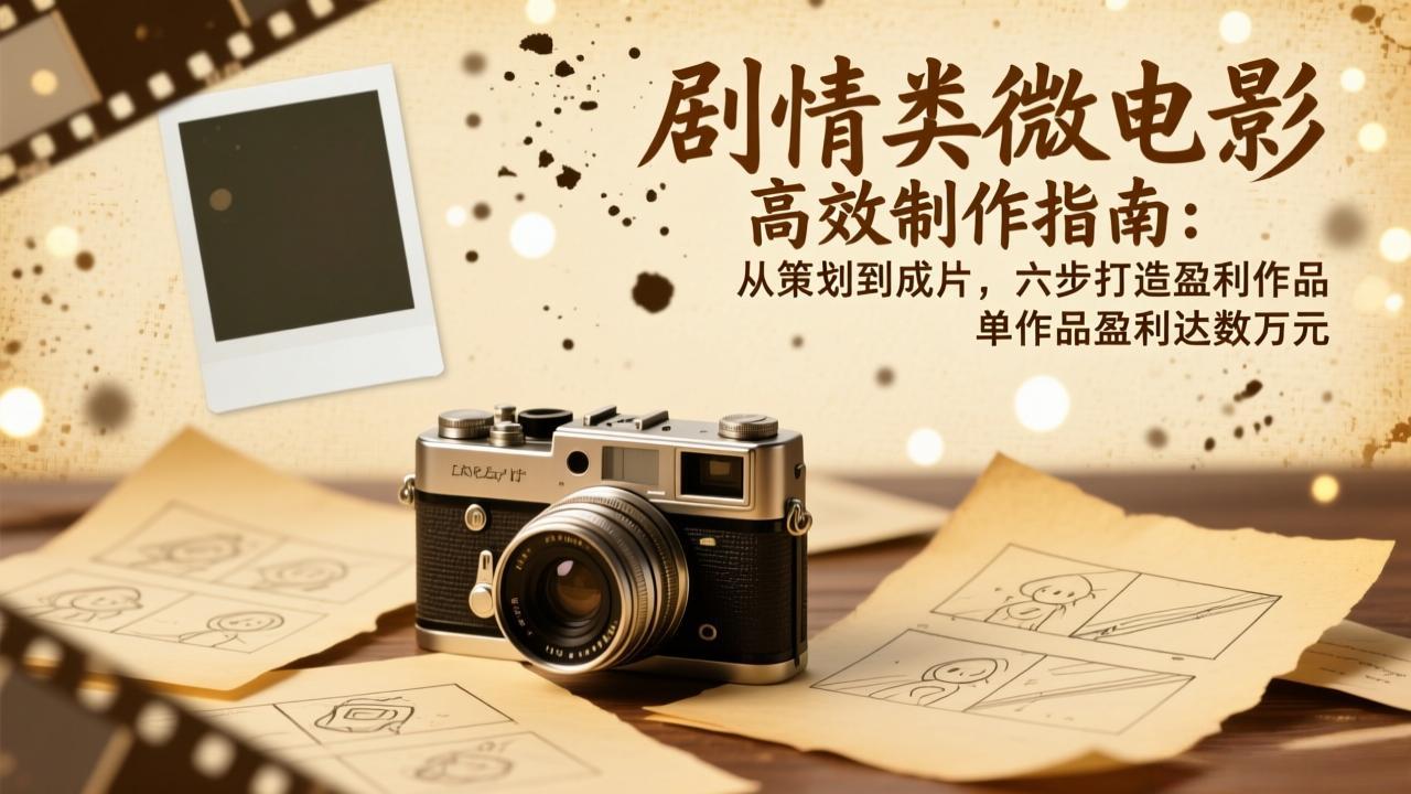 剧情类微电影高效制作指南：从策划到成片，六步打造盈利作品，单作品盈利达数万元网赚库-项目库-轻创网-中创网-福缘网-冒泡网-资源之家-魔方项目库网赚库