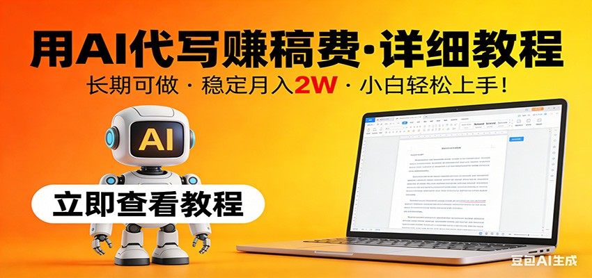 用AI代写赚稿费，详细教程，长期可做，稳定月入2W，小白轻松上手！网赚库-项目库-轻创网-中创网-福缘网-冒泡网-资源之家-魔方项目库网赚库