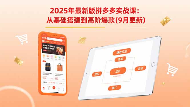 2025年最新版拼多多实战课:从基础搭建到高阶爆款(9月更新网赚库-项目库-轻创网-中创网-福缘网-冒泡网-资源之家-魔方项目库网赚库