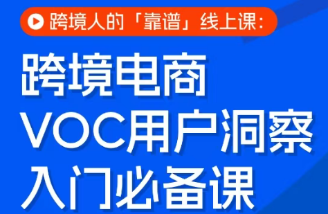 跨境电商VOC用户洞察入门必备课网赚库-项目库-轻创网-中创网-福缘网-冒泡网-资源之家-魔方项目库网赚库