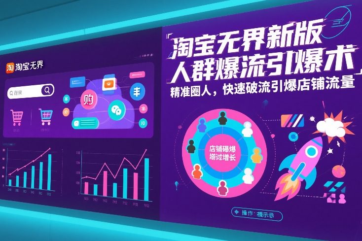 淘宝无界新版人群爆流引爆术，精准圈人，快速破流引爆店铺流量网赚库-项目库-轻创网-中创网-福缘网-冒泡网-资源之家-魔方项目库网赚库