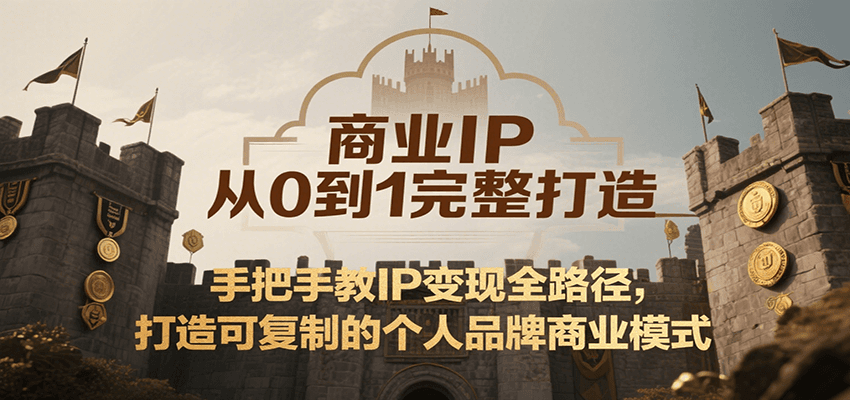 商业IP从0到1完整打造，手把手教IP变现全路径，打造可复制的个人品牌商业模式网赚库-项目库-轻创网-中创网-福缘网-冒泡网-资源之家-魔方项目库网赚库