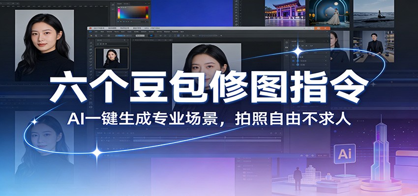 六个豆包修图指令：AI 一键生成专业场景，拍照自由不求人网赚库-项目库-轻创网-中创网-福缘网-冒泡网-资源之家-魔方项目库网赚库