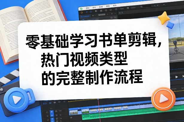 零基础学习书单剪辑，热门视频类型的完整制作流程(更新2026)网赚库-项目库-轻创网-中创网-福缘网-冒泡网-资源之家-魔方项目库网赚库