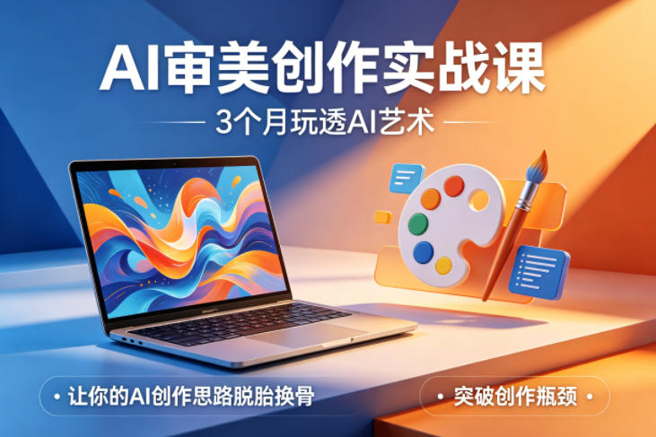AI审美创作实战课，3个月玩透AI艺术，让你的AI创作思路脱胎换骨，突破创作瓶颈(更新0617)网赚库-项目库-轻创网-中创网-福缘网-冒泡网-资源之家-魔方项目库网赚库
