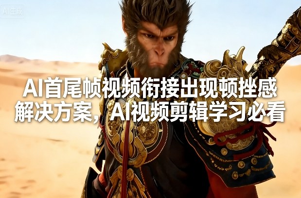 AI首尾帧视频衔接出现顿挫感解决方案，AI视频剪辑学习必看网赚库-项目库-轻创网-中创网-福缘网-冒泡网-资源之家-魔方项目库网赚库