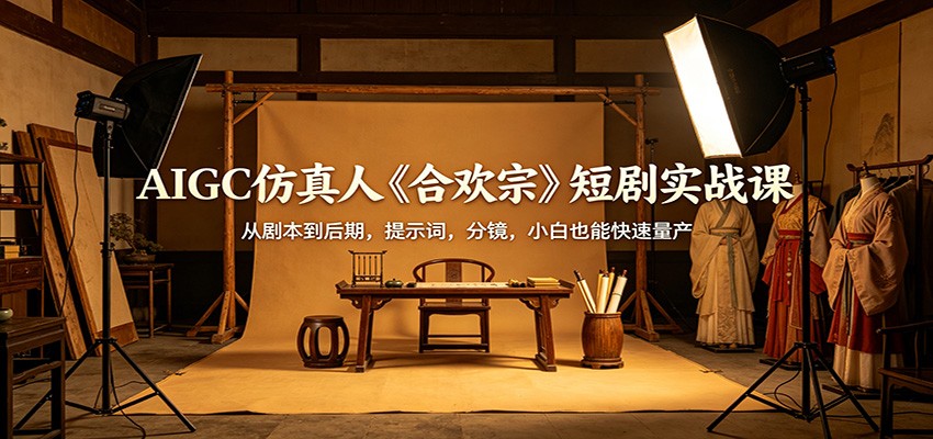 AIGC仿真人《合欢宗》短剧实战课：从剧本到后期，提示词，分镜，小白也能快速量产网赚库-项目库-轻创网-中创网-福缘网-冒泡网-资源之家-魔方项目库网赚库