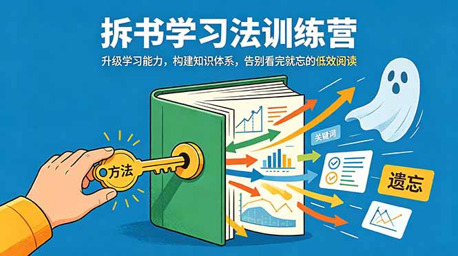 拆书学习法训练营,升级学习能力,构建知识体系,,告别看完就忘的低效阅读网赚库-项目库-轻创网-中创网-福缘网-冒泡网-资源之家-魔方项目库网赚库