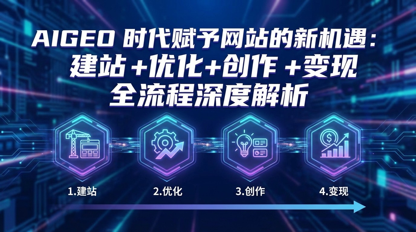 AIGEO+时代赋予网站的新机遇：建站+优化+创作+变现+全流程深度解析网赚库-项目库-轻创网-中创网-福缘网-冒泡网-资源之家-魔方项目库网赚库