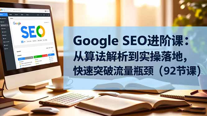 Google SEO进阶课：从算法解析到实操落地，快速突破流量瓶颈(92节课网赚库-项目库-轻创网-中创网-福缘网-冒泡网-资源之家-魔方项目库网赚库