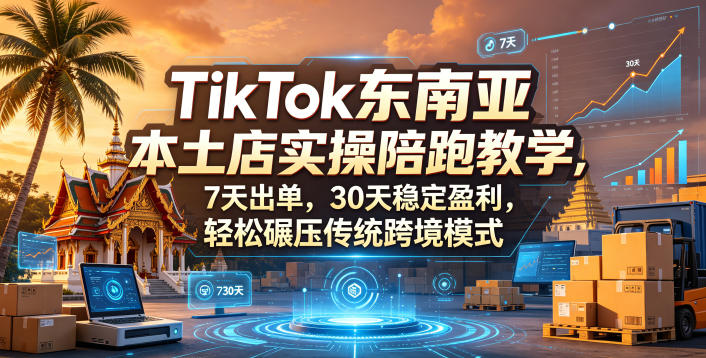 TikTok东南亚本土店实操陪跑教学,7天出单,30天稳定盈利,轻松碾压传统跨境模式(更新0516)网赚库-项目库-轻创网-中创网-福缘网-冒泡网-资源之家-魔方项目库网赚库