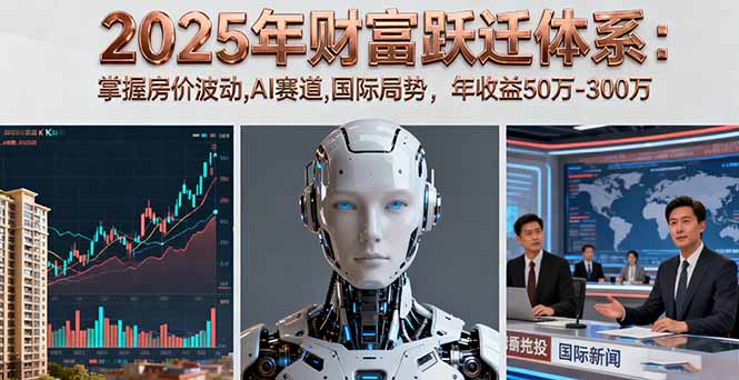 2025年财富跃迁体系：掌握房价波动,AI赛道,国际局势，年收益50万-300万网赚库-项目库-轻创网-中创网-福缘网-冒泡网-资源之家-魔方项目库网赚库