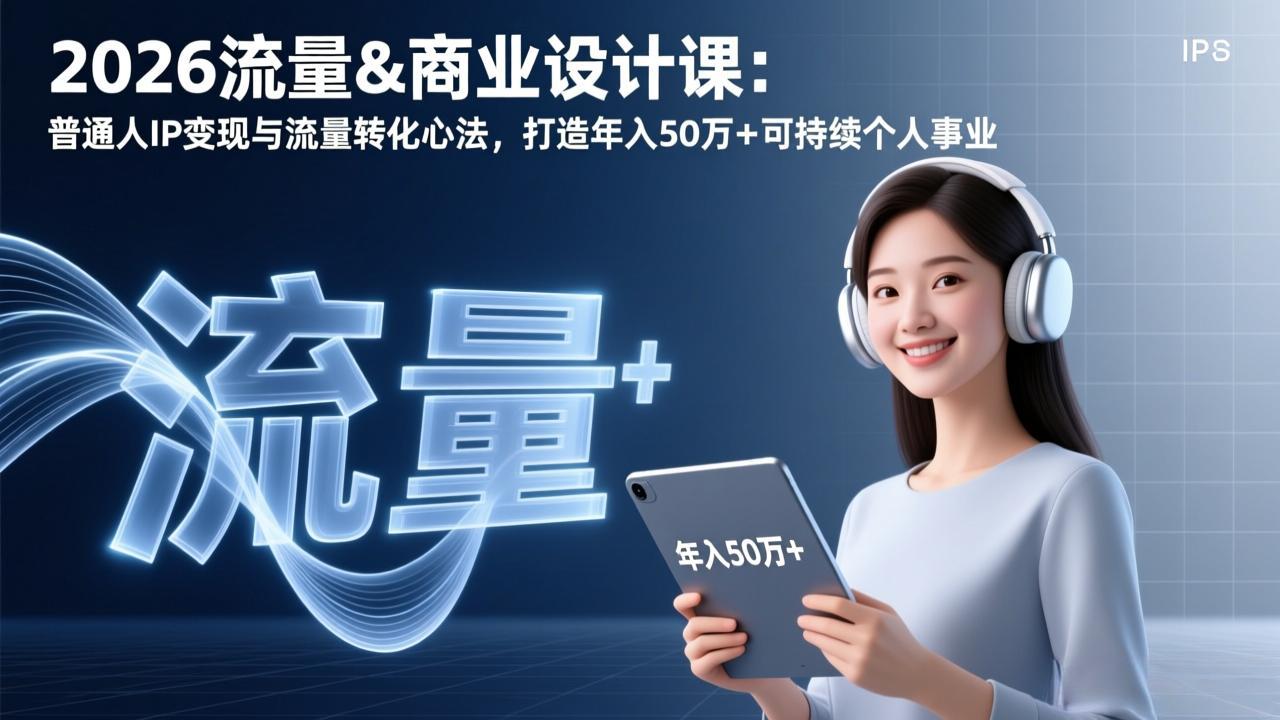 2026流量&商业设计课：普通人IP变现与流量转化心法，打造年入50万+可持续个人事业网赚库-项目库-轻创网-中创网-福缘网-冒泡网-资源之家-魔方项目库网赚库