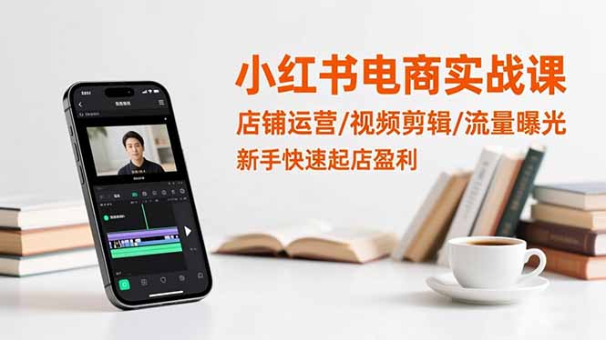 小红书电商实战课：店铺运营/视频剪辑/流量曝光，新手快速起店盈利网赚库-项目库-轻创网-中创网-福缘网-冒泡网-资源之家-魔方项目库网赚库