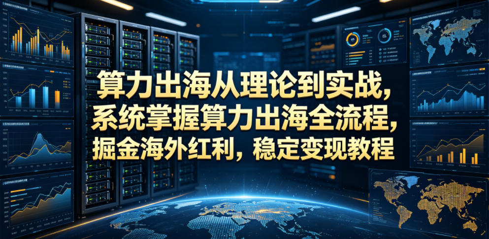 算力出海从理论到实战，系统掌握算力出海全流程，掘金海外红利，稳定变现教程网赚库-项目库-轻创网-中创网-福缘网-冒泡网-资源之家-魔方项目库网赚库
